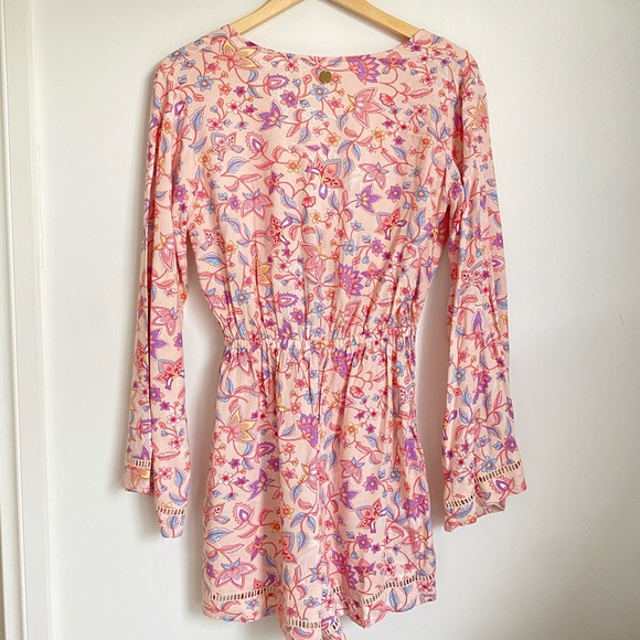 ⛔️Sold⛔️Rip Curl Pink Floral Tie Front Bella Romper AU8 - Picture 8 of 13